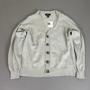 Forever 21 Cardigan Sweater Men's Medium Heather Grey Button‎ Front New / Flaw